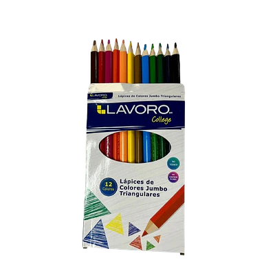LAPICES 12 COLORES TRIANGULARES JUMBO