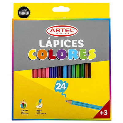 LAPICES 24 COLORES LARGOS ARTEL