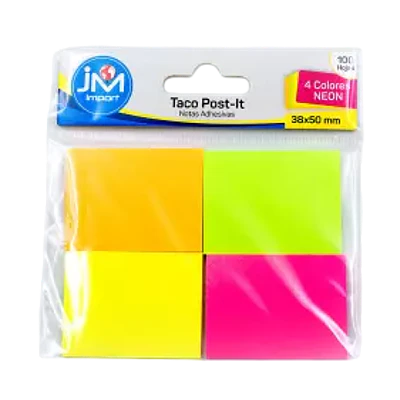 NOTAS ADHESIVAS NEÓN 38X50 MM 