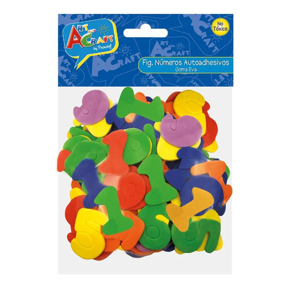 NÚMEROS GOMA EVA AUTOADHESIVOS COLORES ART AND CRAFT