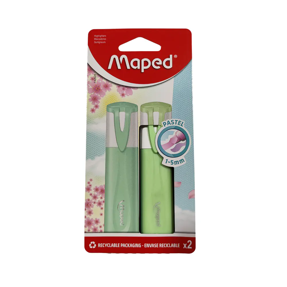 SET DESTACADORES FLUOR PEPS PASTEL 2 UNIDADES