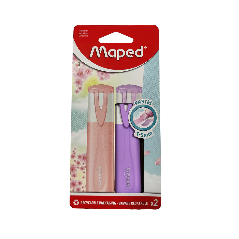 SET DESTACADORES FLUOR PEPS PASTEL 2 UNIDADES