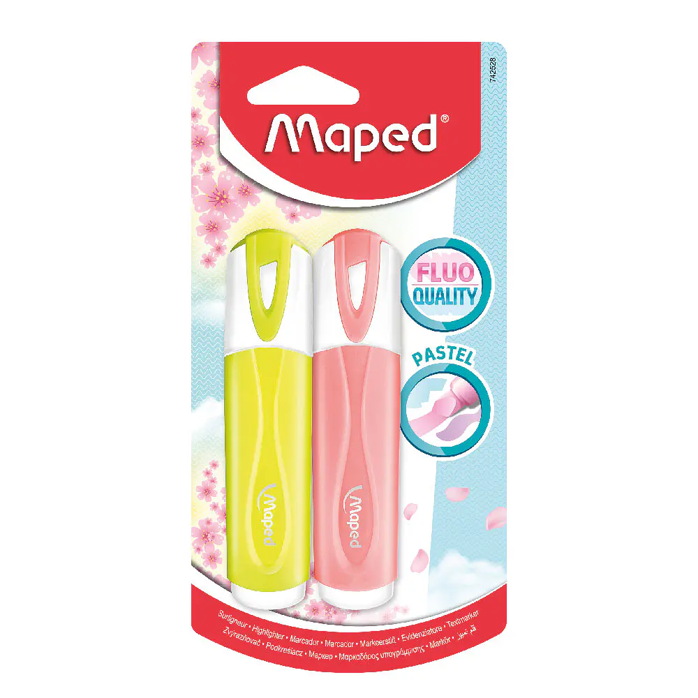 SET DESTACADORES FLUOR PEPS PASTEL 2 UNIDADES