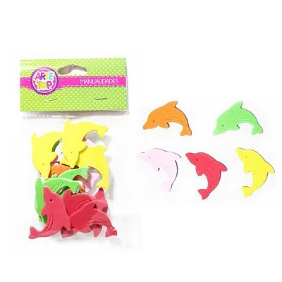 SET FIGURAS GOMA EVA DELFINES
