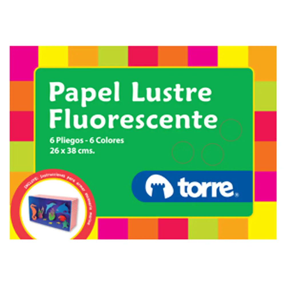 CARPETA ESCOLAR PAPEL FLUORESCENTE - TORRE