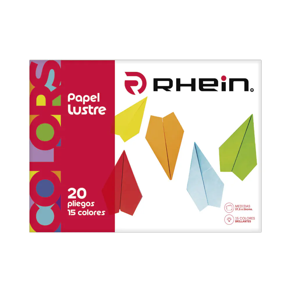 CARPETA ESCOLAR PAPEL LUSTRE. 20 HOJAS, 15COLORES