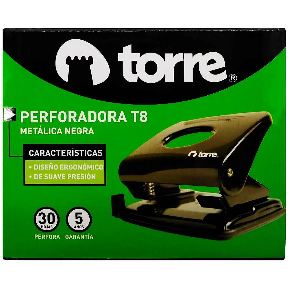 PERFORADOR METAL 30 HJS. T-8 NEGRA 