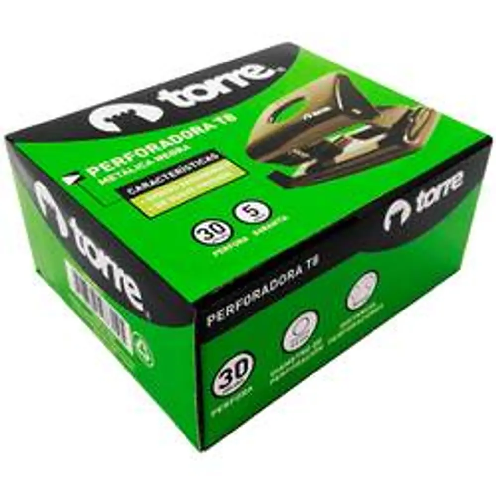 PERFORADOR METAL 30 HJS. T-8 NEGRA 