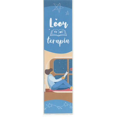 MARCAPÁGINAS PLASTIFICADO - LEER ES MI TERAPIA