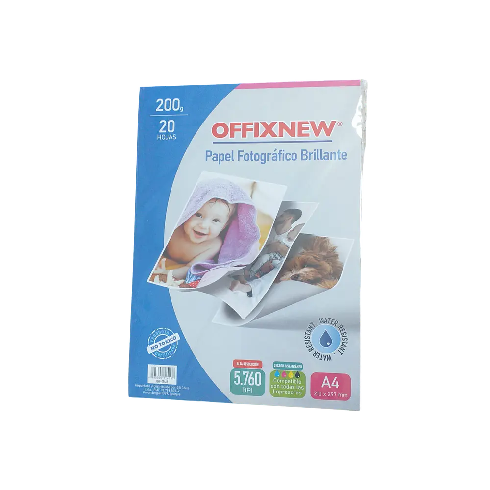 PAPEL FOTOGRAFICO BRILLANTE 200 GRS 20 HJS.