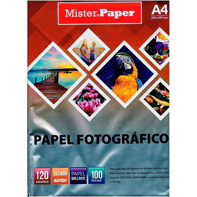 PAPEL FOTOGRAFICO GLOSSY 100 HOJAS.