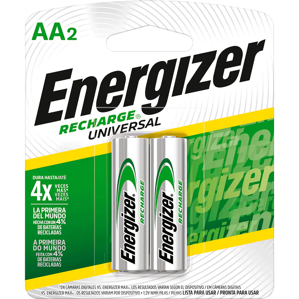PILA AA RECARGABLE 2000A X2 UNIDADES. ENERGIZER