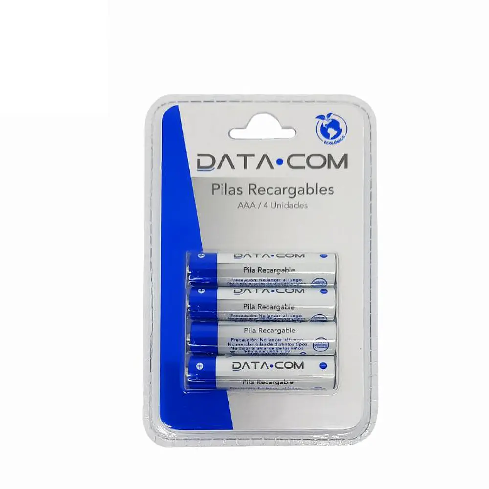 PILAS RECARGABLES AAA POR 4 DATA COM