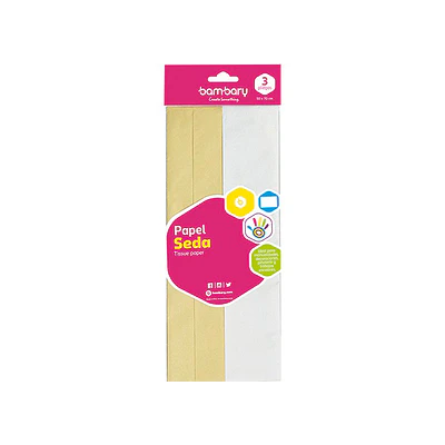 PAPEL SEDA METALIZADO MULTICOLOR 3 UNIDADES 50x70
