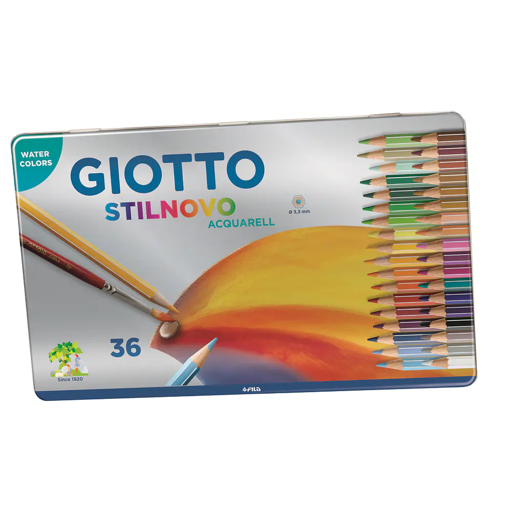 LAPICES ACUARELABLES GIOTTO 36 COLORES EN LATA