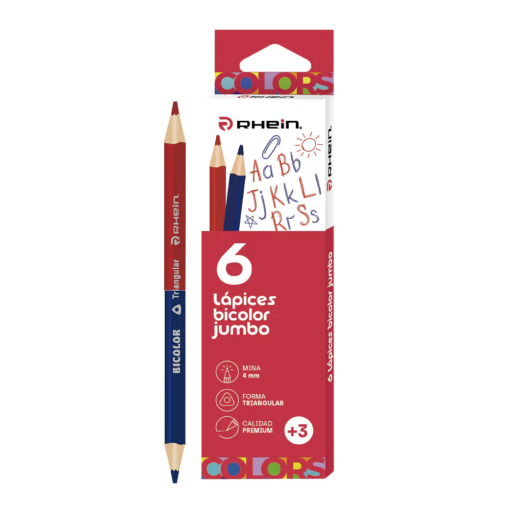 LAPICES BICOLOR JUMBO 6UNID.