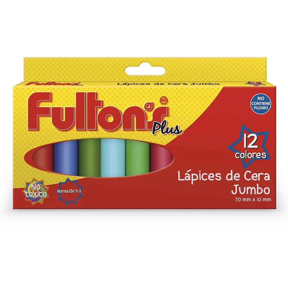 LAPICES CERA 12 COLORES JUMBO