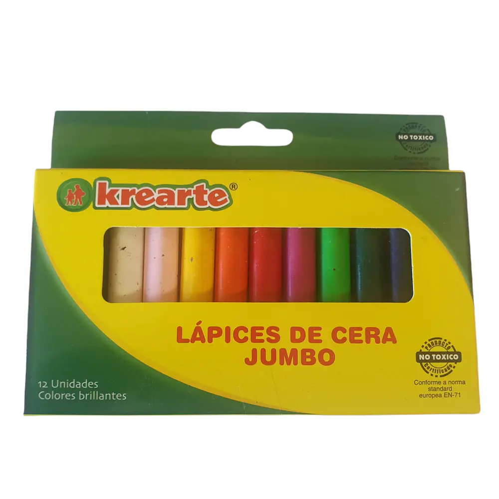 LAPICES CERA 12 COLORES JUMBO KREARTE