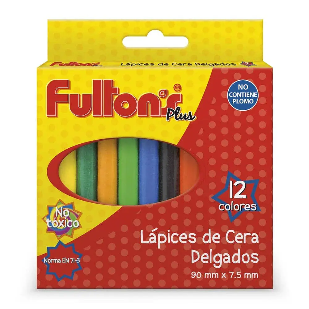 LAPICES CERA 12 COLORES DELGADOS