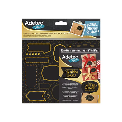ETIQUETA DECO PIZARRA DORADA 