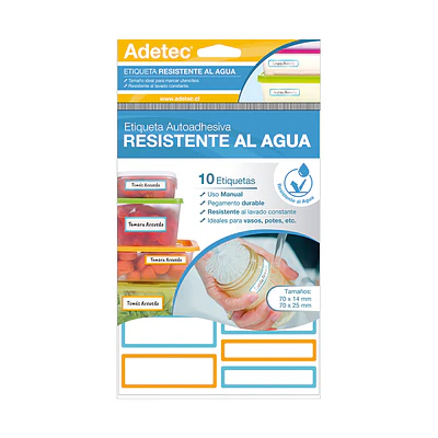 ETIQUETA MANUAL RESISTENTE AL AGUA