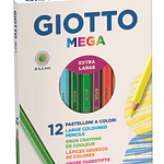 LAPICES GIOTTO 12 COLORES LARGOS MEGA