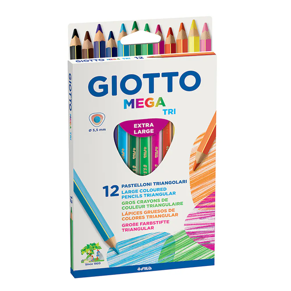 LAPICES GIOTTO 12 COLORES LARGOS MEGA