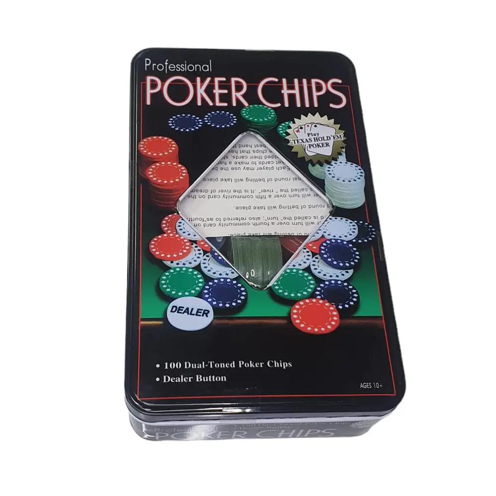 FICHAS DE CASINO EN CAJA METALICA 11,5X19CM PRONOBEL