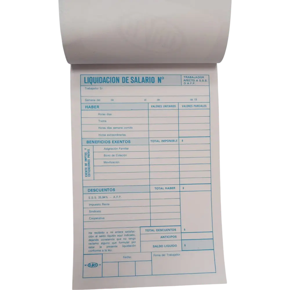 FORM. LIQUIDACIÓN SALARIO SEMANAL