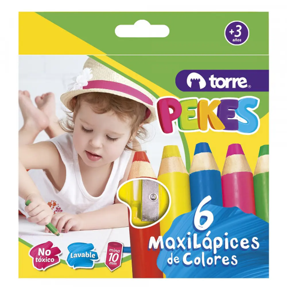 LAPICES PEKES 6 COLORES + SACAPUNTAS