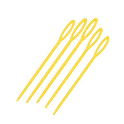 AGUJA PLASTICA PUNTA ROMA AMARILLA POR 5 UNIDADES