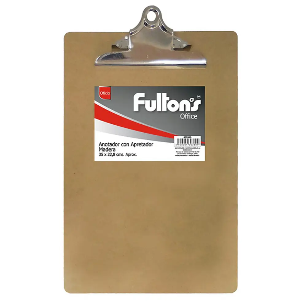 ANOTADOR C/APRETADOR MADERA OFICIO.FULTONS