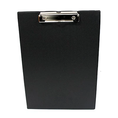 ANOTADOR CON APRETADOR VINILICO NEGRO