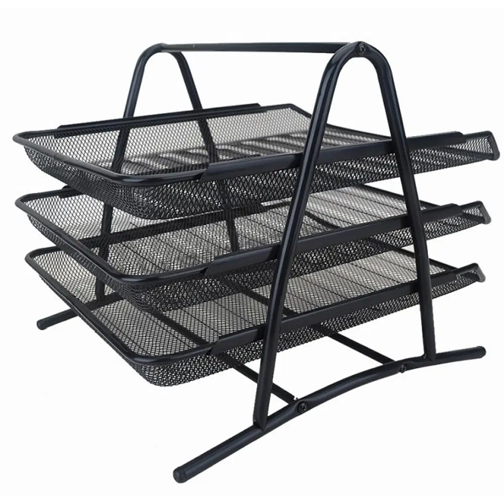 BANDEJA METAL 3 PISOS PARA PAPELES 38X36,5X62CM