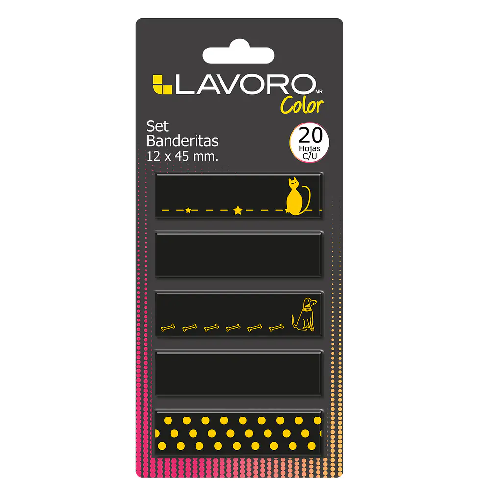 BANDERITA ADHESIVA NEGRAS 12x45MM LAVORO