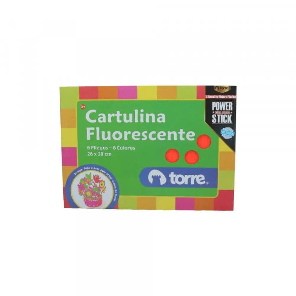 CARPETA ESCOLAR CARTULINA FLUORESCENTE - TORRE