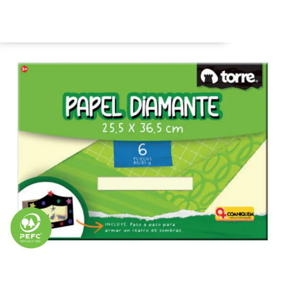 CARP.ESCOLAR PAPEL DIAMANTE 25X36 6 PLIEGOS