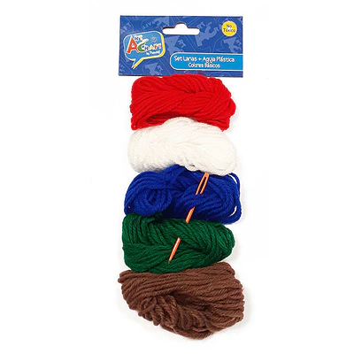 SET OVILLOS ESCOLARES 5 COL+AGUJA PLÁSTICA