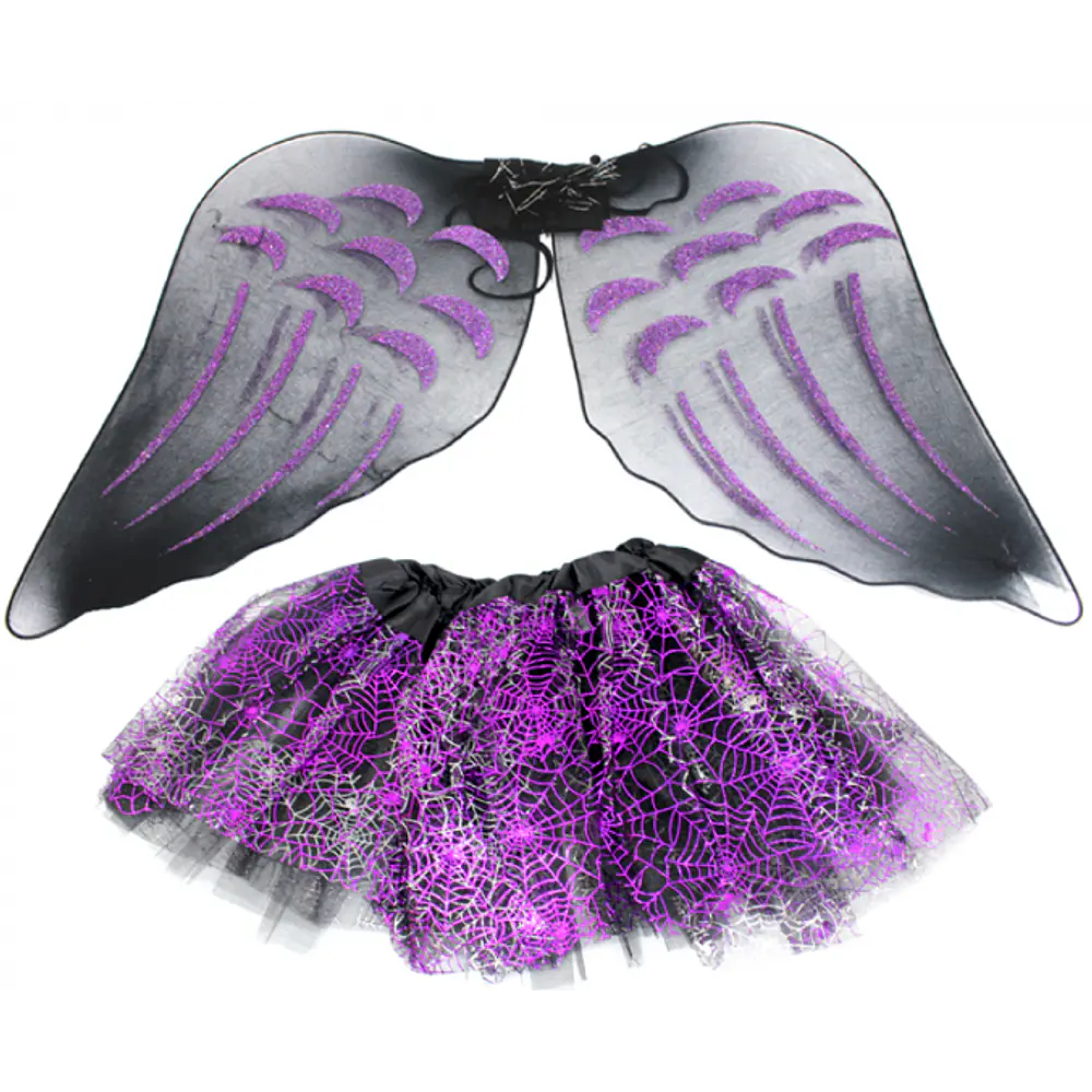 SET TUTU Y ALAS LILA HALLOWEEN