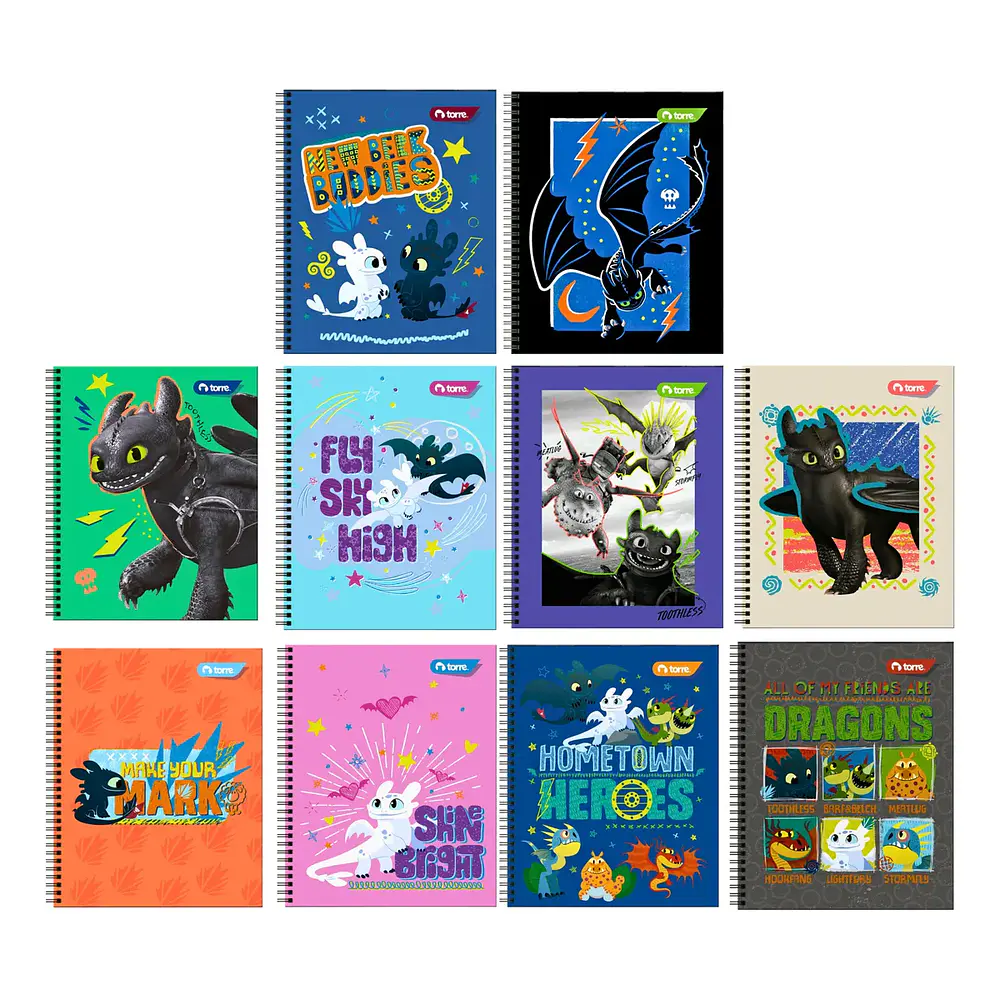 CUADERNO UNIVERSITARIO 100 HOJAS 7MM COMO ENTRENAR A TU DRAGON