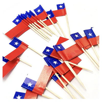 MONDADIENTES BANDERITAS CHILENAS 50 UNIDADES