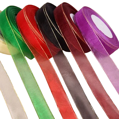 MUSELINA BORDE DORADO - DIFERENTES COLORES 