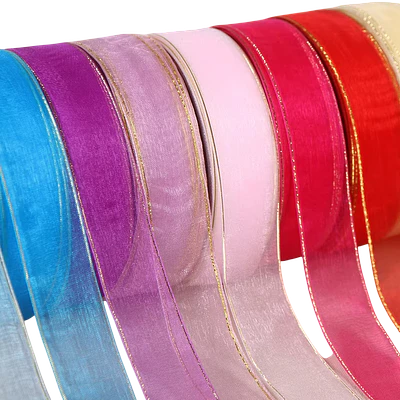 MUSELINA BORDE DORADO - DIFERENTES COLORES 