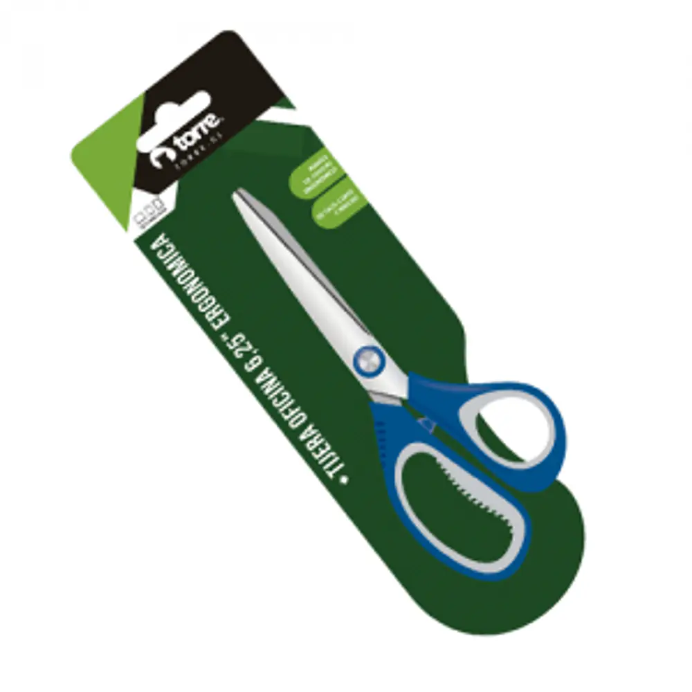 BLISTER TIJERA OFICINA 6,25" 17CM ERGONOMICA TORRE