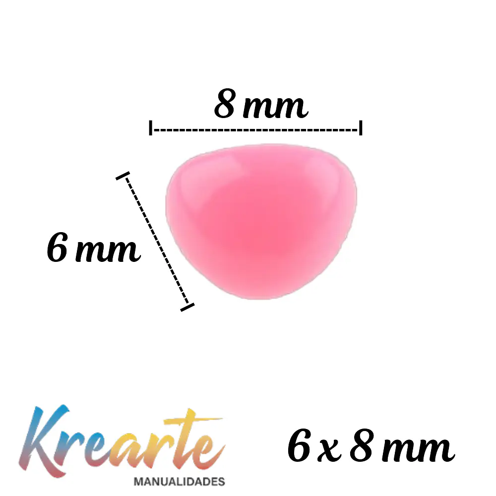 NARIZ DE AMIGURUMI 6x8 MILIMETROS x 12 UNIDADES - DIVERSOS COLORES 