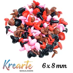 NARIZ DE AMIGURUMI 6x8 MILIMETROS x 12 UNIDADES - DIVERSOS COLORES 