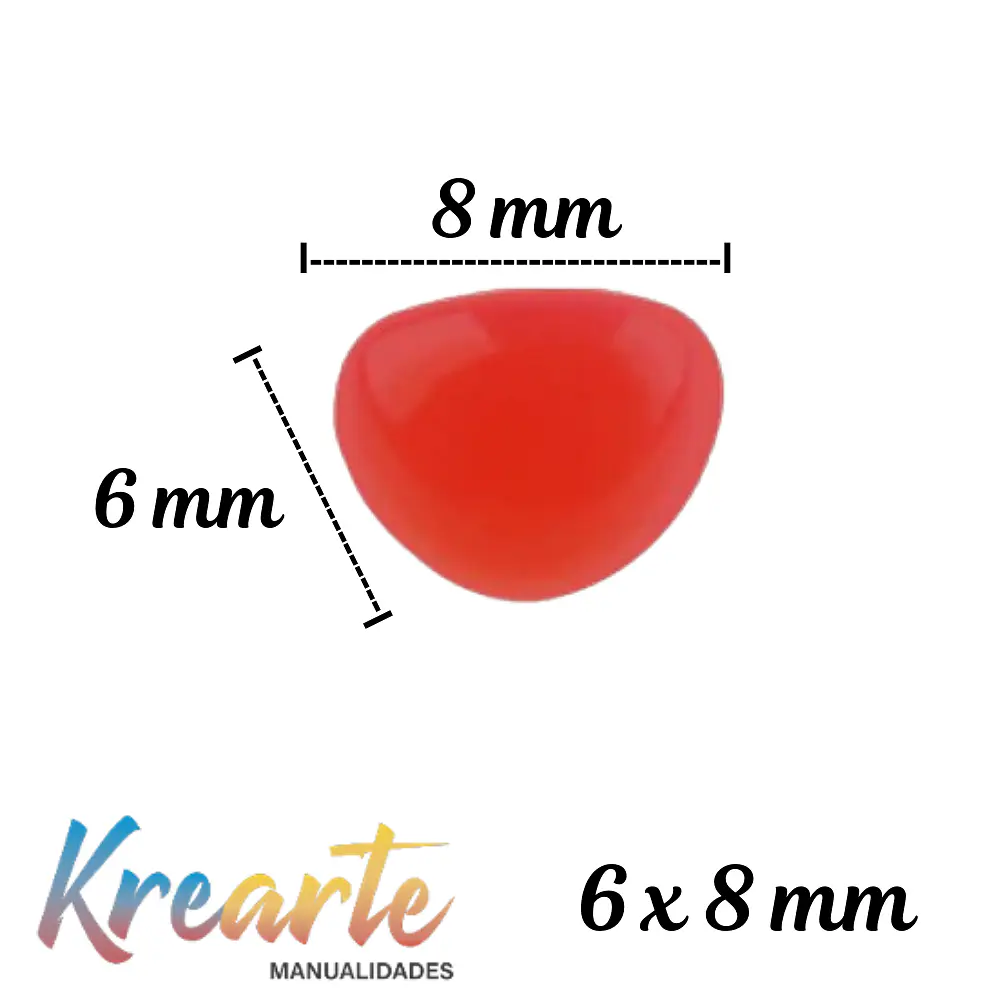 NARIZ DE AMIGURUMI 6x8 MILIMETROS x 12 UNIDADES - DIVERSOS COLORES 