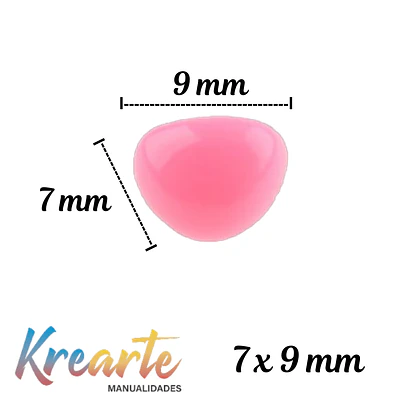 NARIZ DE AMIGURUMI 7x9 MILIMETROS x 12 UNIDADES - DIVERSOS COLORES 