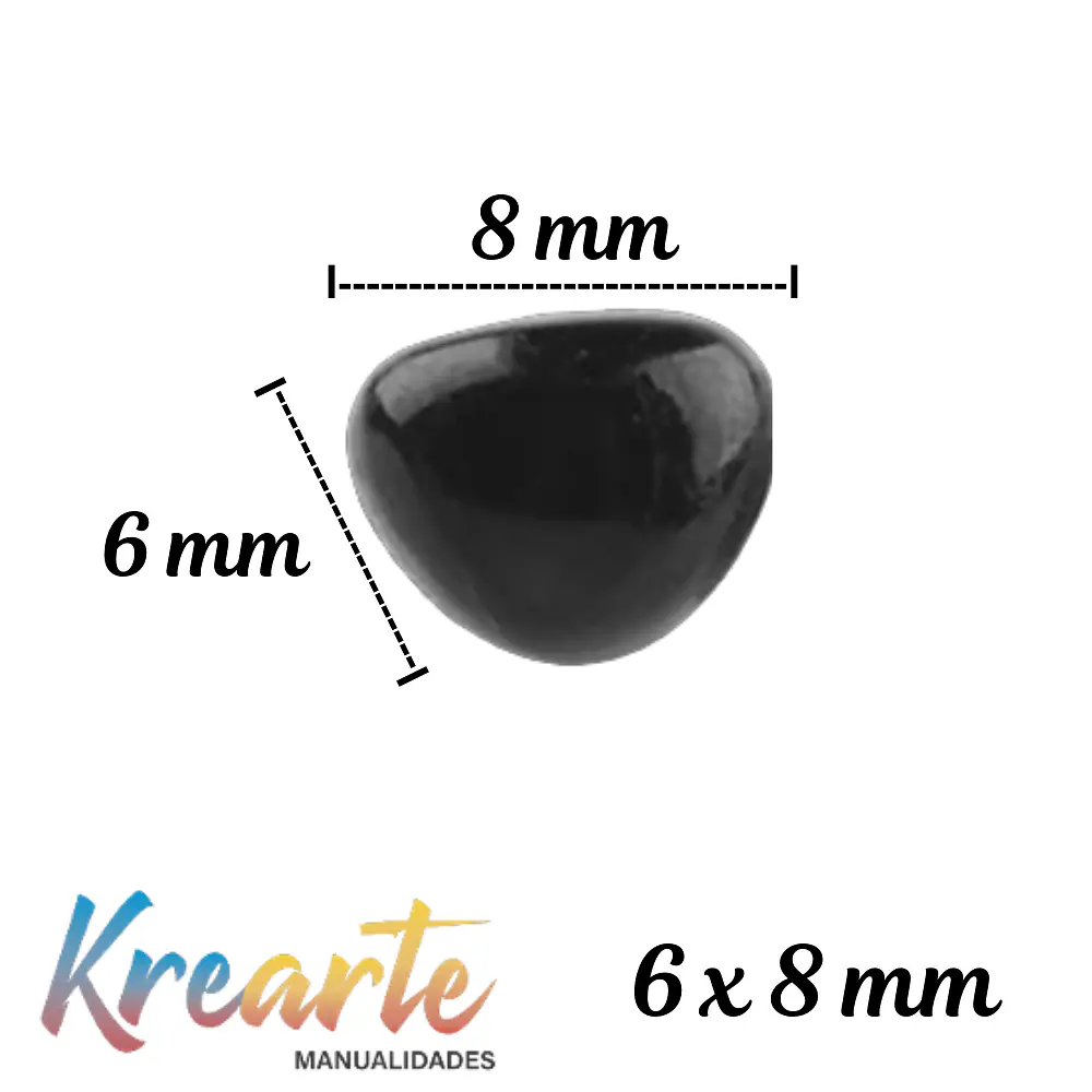 NARIZ DE AMIGURUMI 6x8 MILIMETROS x 12 UNIDADES - DIVERSOS COLORES 