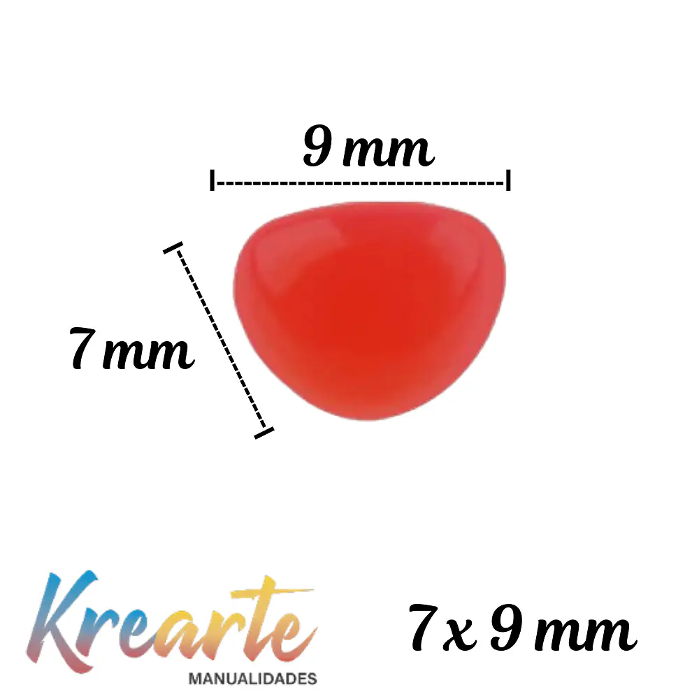 NARIZ DE AMIGURUMI 7x9 MILIMETROS x 12 UNIDADES - DIVERSOS COLORES 